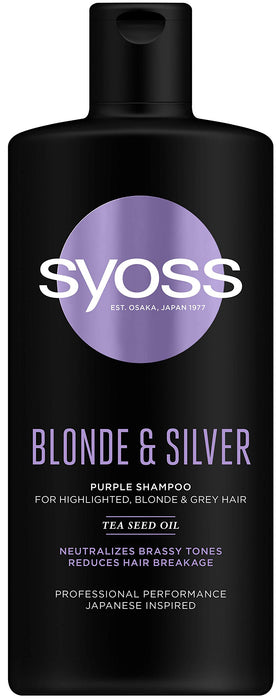 Syoss Blonde & Silver Purple szampon do włosów blond i siwych neutralizujący żółte tony 440ml