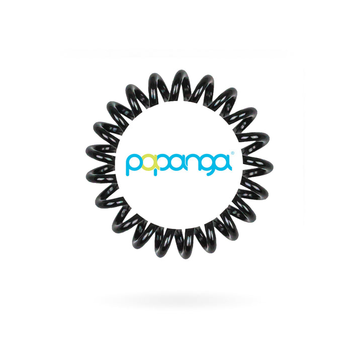 Papanga Spiral gumki do włosów, Classic Edition, rozmiar: Small, kolor: czarny (czarny)