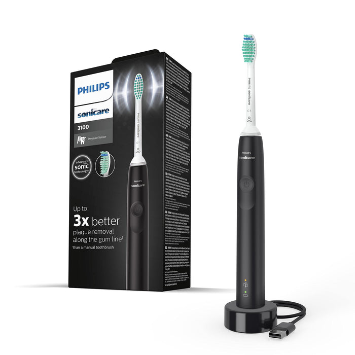 Philips Sonicare Sonic technology Sonic Elektryczna szczoteczka do zębów 3100 series HX3671/14, Czarny