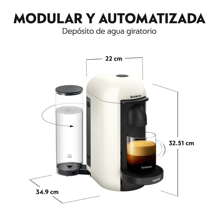 Nespresso XN9031 Vertuo Plus Ekspres do Kawy, 1260 W, 1 L, Biały/Czarny