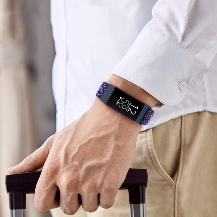 Runostrich Nylonowe paski do zegarków, kompatybilne z Fitbit Charge 4 / Charge 3 / SE, miękkie, zastępcze paski, przepuszczający powietrze, sportowy pasek, dla kobiet, mężczyzn