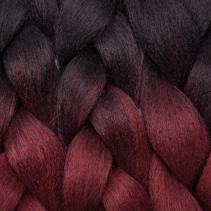 SEGO 5 sztuk pasemek do przedłużania włosów, ombre, kolor ombre, plecione, 2 odcienie 61 cm, czarne i czerwone