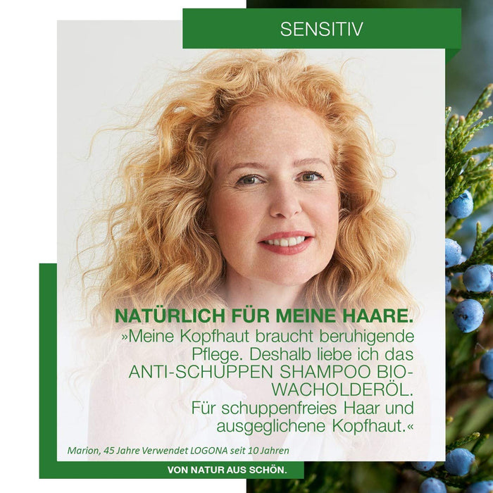 Logona Naturkosmetik Szampon Przeciwłupieżowy Organiczny Olejek Jałowca, 250 ml