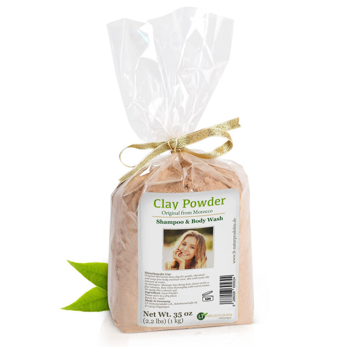 Lavaerde / Ghassoul | oryginał z Maroka | 1 kg | delikatny proszek do mycia włosów, pielęgnacji ciała i peelingu | wegańska | marokańska glinka glinowa | ziemia uzdrawiająca | ziemia do mycia | Rhassoul | przeciwłupieżowa