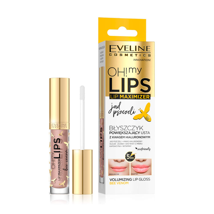 Eveline Kosmetyki Och! Błyszczyk Zwiększający Objętość My Lips z Jadem Pszczelim i Kwasem Hialuronowym | 4,5 ml | Wzmacniacz Ust dla Pełniejszych, Bardziej Miękkich Ust | Przyjemny Zapach