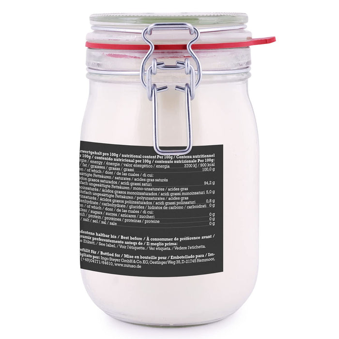 mituso Bio olej kokosowy, natywny, 1 opakowanie (1 x 1000 ml) w słoiku do naprasowania