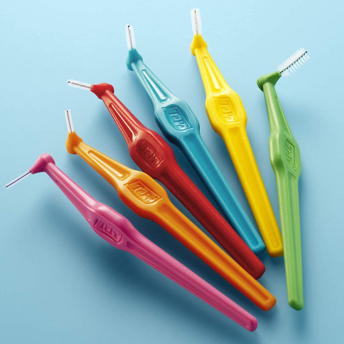 TEPE Angle szczoteczki międzyzębowe mieszane (ISO rozmiar 0-5 0,4, 0,8 mm) / kontrolowane czyszczenie przestrzeni międzyzębowych, 6 kątowych szczoteczek międzyzębowych