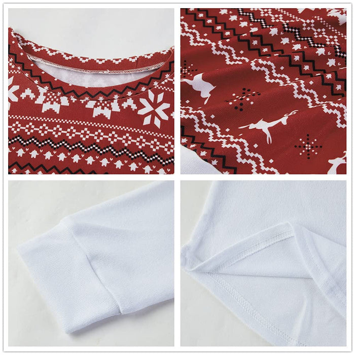 YBENLOVER Damska bluza Wesołych Świąt Zabawny świąteczny sweter z długim rękawem