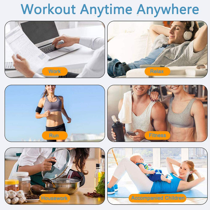EMS stymulator mięśni, 8 podkładek trener mięśni brzucha toner elektroniczny tonujący paski treningowe domowe urządzenie fitness z USB do ładowania do brzucha nogi mężczyzn i kobiet