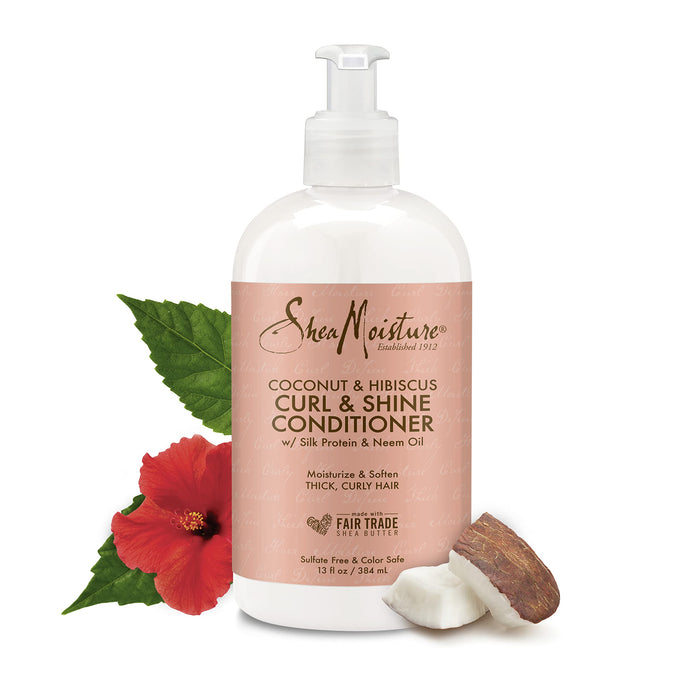 Shea Moisture Coconut und Hibiscus Curl und Shine Conditioner, 1 opakowanie (1 x 384 ml)