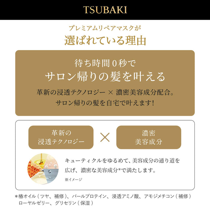 Shiseido Tshubaki Premium Repair Hair Mask – 180 g 2017 (zestaw zielona herbata)