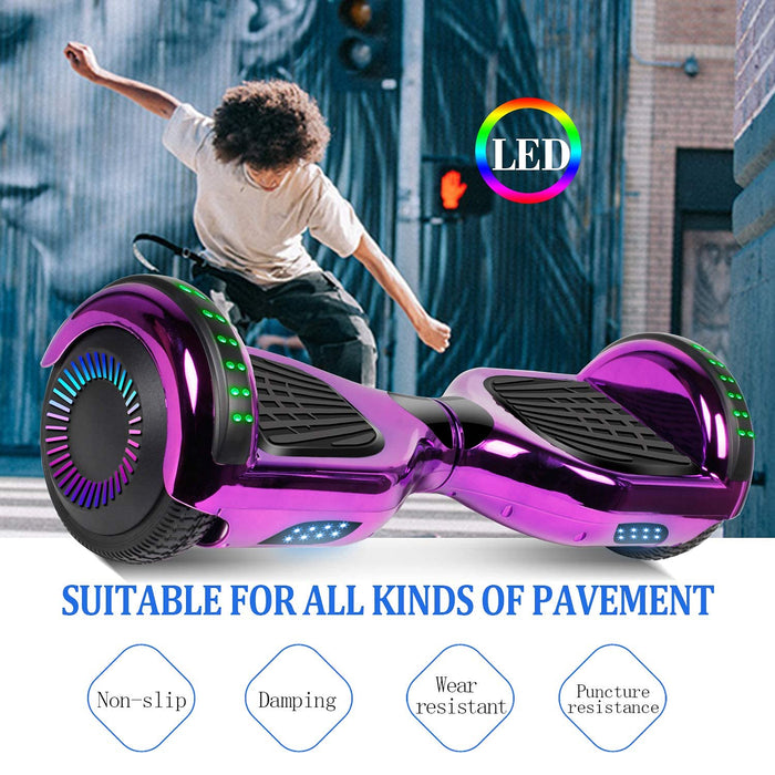 Hoverboard, 6,5-calowy samobalansujący skuter Hover Board z kółkami Głośnik Bluetooth LED Lights dla dzieci Dorośli