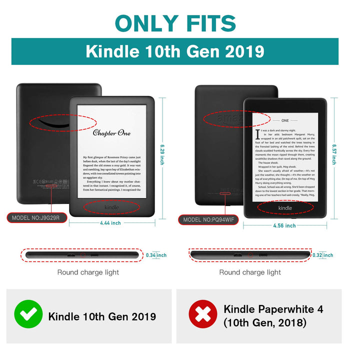 OLAIKE Składane etui na nowy Kindle 10. generacji 2019 - trwała obudowa z funkcją automatycznego budzenia/spania, lekka osłona bez użycia rąk z paskiem na rękę (nie pasuje do Kindle Paperwhite), gwiaździsta noc