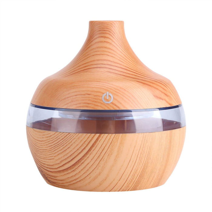 03 Wood Grain 300 ml dyfuzor oleju, nawilżacz zapachowy, dotykowy nawilżacz LED Whisper-Quiet nawilżacz powietrza oczyszczacz powietrza, do domu do biura