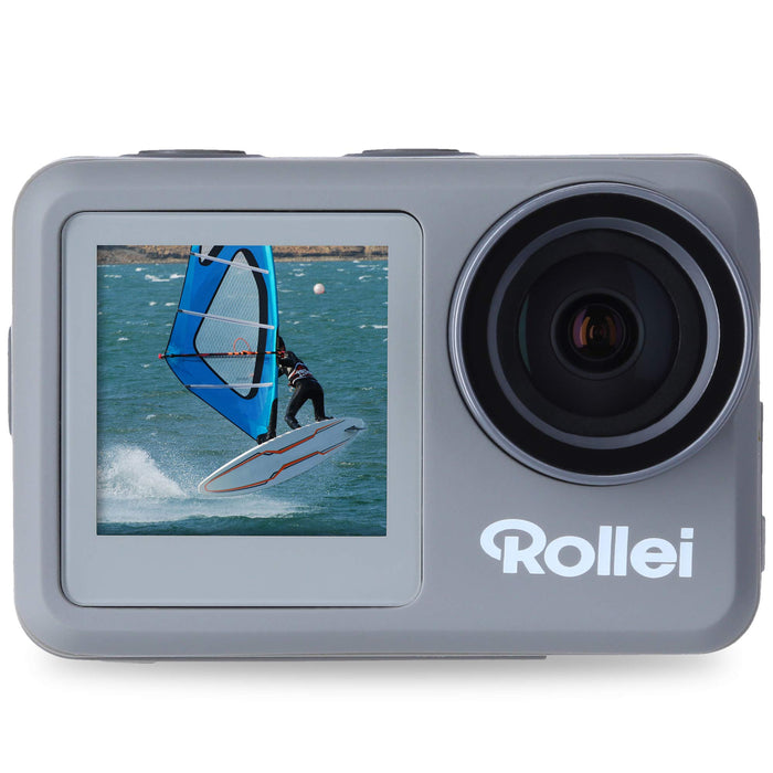 Rollei 40329 Action-Cam 9s Plus I 4K 60fps kamera podwodna z wyświetlaczem selfie, stabilizacja obrazu, nagrywanie poklatkowe, funkcja Slow-Motion, funkcja pętli I wodoszczelna do 10 m