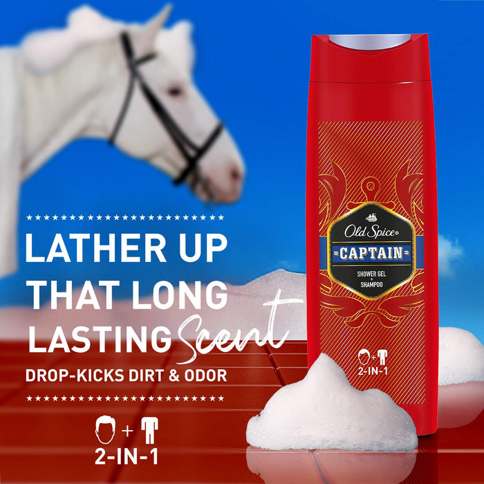 Old Spice Captain Żel pod Prysznic i Szampon dla Mężczyzn - 400 ml