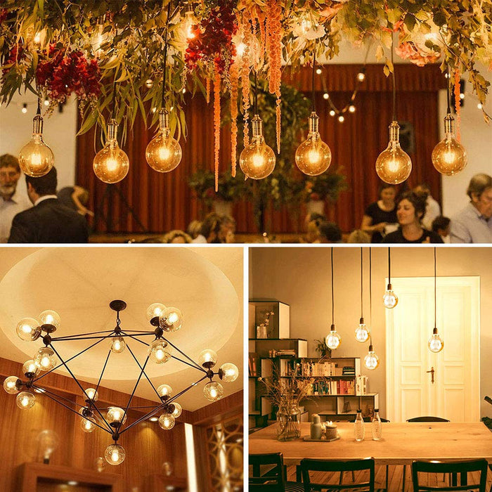 Żarówka Edison w stylu vintage, lampa LED Edison, ciepła biel, E27, 4 W, 2700 K, retro, antyczna żarówka, 470 lumenów, idealna do oświetlenia nostalgicznego i retro w rodzinie, hotelu, baru itp., 6 sztuk
