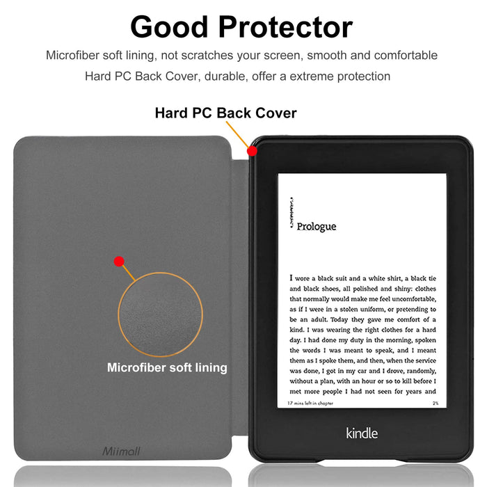 Miimall Skórzane etui kompatybilne z Kindle Paperwhite 11. generacji 2021, ultracienkie etui ochronne ze skóry PU, ultralekkie twarde etui z funkcją automatycznego budzenia/uśpienia do Kindle Paperwhite 11