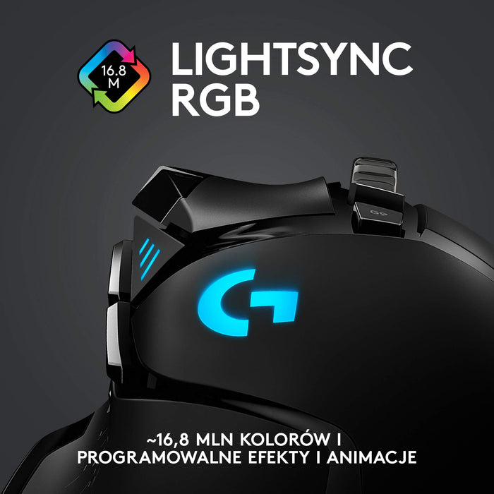 Logitech G502 Lightspeed Wireless Gaming Mouse, Bezprzewodowa Mysz Do Gier Lightspeed, Pc/Mac - Czarny ,910-005567