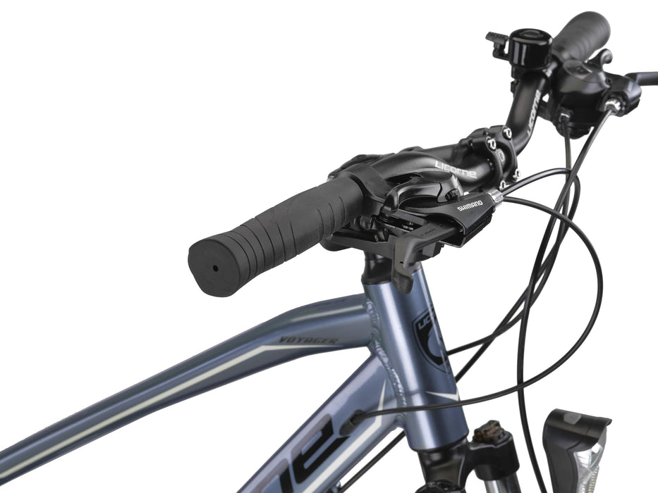 Licorne Bike Rower trekkingowy klasy premium, 28 cali, aluminiowe hamulce tarczowe, rower dla chłopców, dziewcząt, kobiet i mężczyzn, 21-biegowa przerzutka, rower górski (damski, tytanowy niebieski)