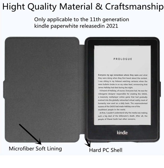 YYS Etui 6,8 cala do Kindle Paperwhite pasuje tylko do 11. generacji 2021 - pokrowiec z tkaniny z automatycznym budzeniem/uśpieniem i wodoodpornością