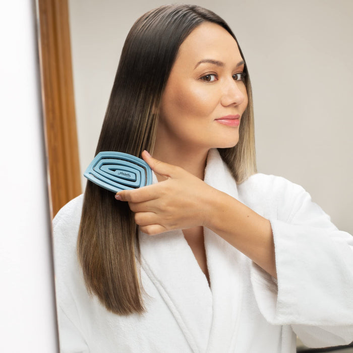 Ninabella Organiczna Mini Szczotka Do Rozplątywania Włosów dla Kobiet, Mężczyzn i Dzieci - Nie Ciągnie Włosów - Szczotki Do Prostowania Kręconych, Prostych i Mokrych Włosów - Unikalna Spiralna Szczotka Do Włosów