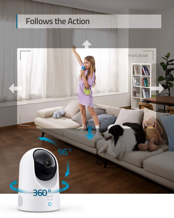 eufy Security Solo IndoorCam P24, 2K kamera monitorująca do wnętrz, obrotowa kamera bezpieczeństwa, Wi-Fi, wykrywanie osób, widoczność w nocy, czujnik ruchu, nie jest kompatybilna z HomeBase