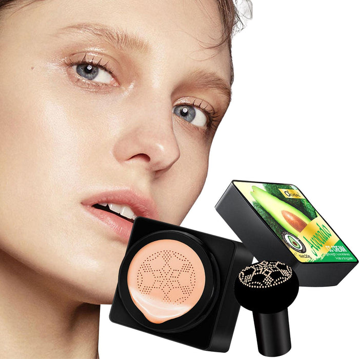 Mushroom Head Air Cushion CC Cream - Krem CC Awokado - Naturalny podkład z grzybami, nawilżający krem BB, długotrwały matowy korektor podkład do makijażu twarzy B/a