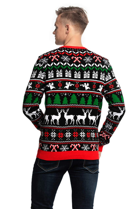 U LOOK UGLY TODAY Unisex męski świąteczny sweter klasyczny renifer Fairisle Boże Narodzenie impreza prezent swetry