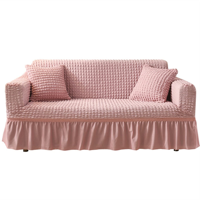 Seersucker Sofa Okładka do salonu Sofa Spódnica Soft Slipcover na osłona kanapy Pokrywa sofa kanapy kanapy (Color : DQ-02, Specification : 2-seater(145-185cm))