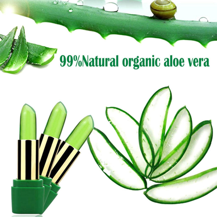Bio-Aloe Vera żelowa pomadka do ust, długotrwały, odżywczy balsam do ust, krem nawilżający do ust, magiczna temperatura, błyszczyk do ust, pomadka, naturalne usta roślinne