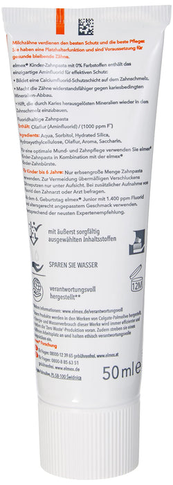 Elmex 784638 Pasta do Zębów dla Dzieci, 2-6 lat, 50 ml