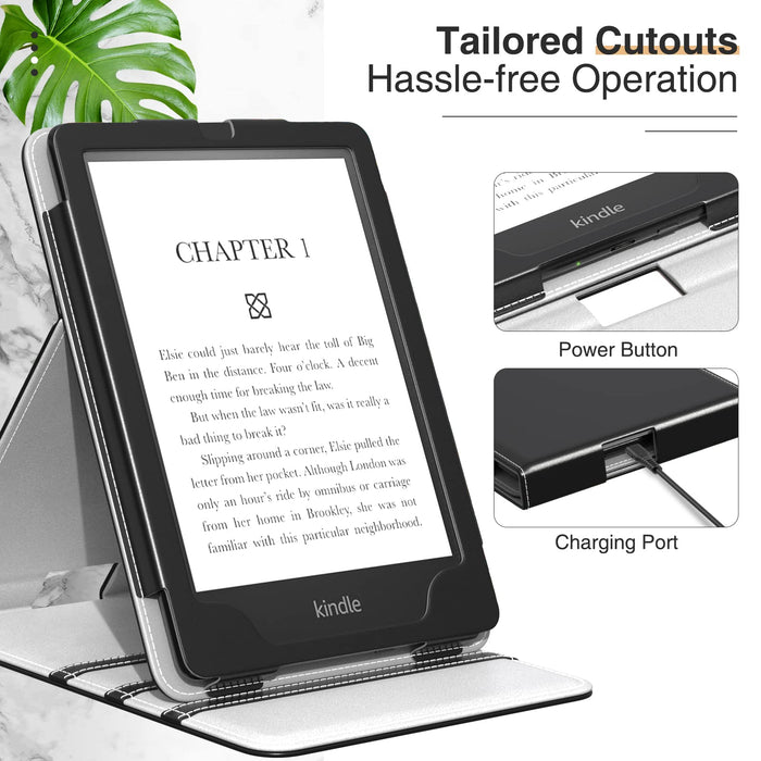 MoKo Case Fits ALL-new Kindle Paperwhite 11th Generation-2021, Premium Vertical Flip Cover with Auto Wake/Sleep for kindle Paperwhite 2021 kids & Signature Edition 6.8", Black