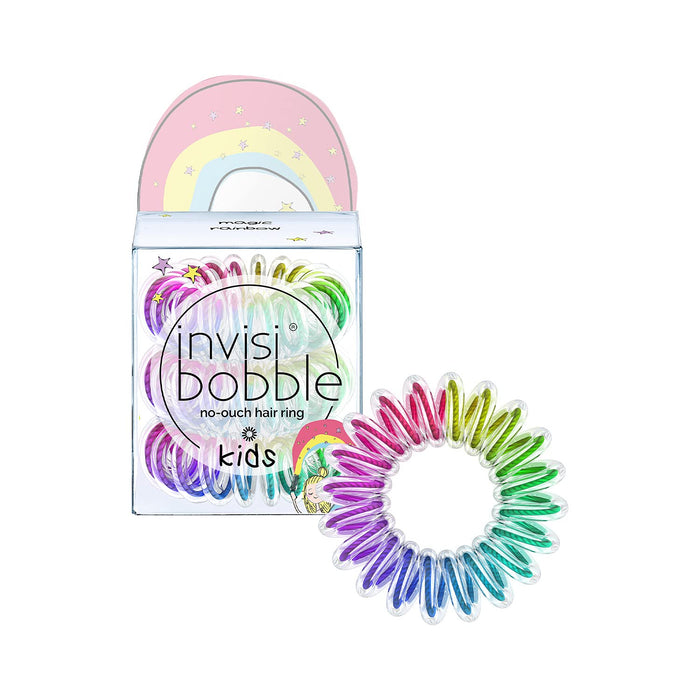 invisibobble Dziecięca gumka do włosów Magic Rainbow I 3 x spiralne gumki do włosów dla dziewczynek, kolorowe, oryginalne wzornictwo w sercu Monachium, tęczowe/kolorowe