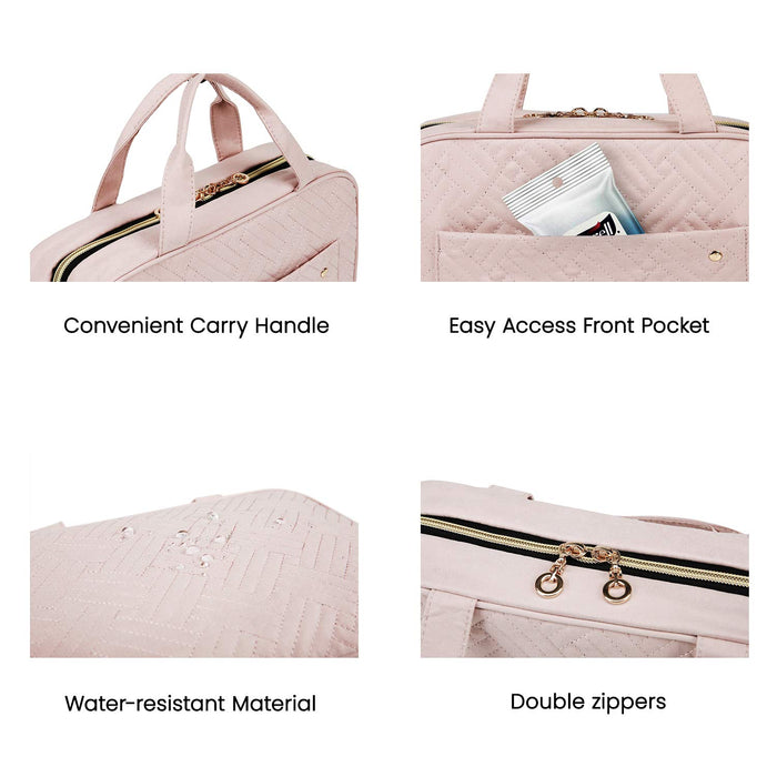 BAGSMART Kosmetyczka podróżna damska, do zawieszenia, na kosmetyki i artykuły toaletowe, Rosa, M,