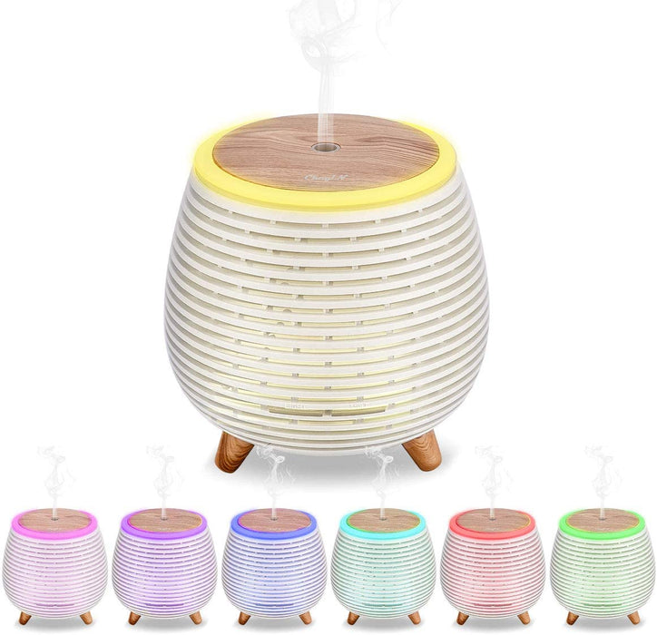Elektryczny nawilżacz powietrza do olejków eterycznych, cichy, 7 kolorowych lamp, 2 tryby sprayu, automatyczne wyłączanie, do domu, sypialni, jako dekoracja pomieszczenia