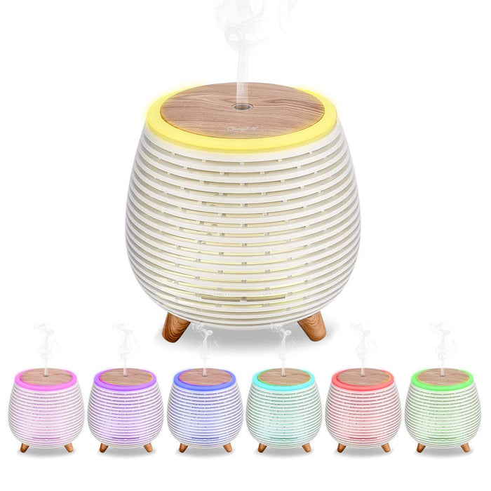 Elektryczny nawilżacz powietrza do olejków eterycznych, cichy, 7 kolorowych lamp, 2 tryby sprayu, automatyczne wyłączanie, do domu, sypialni, jako dekoracja pomieszczenia