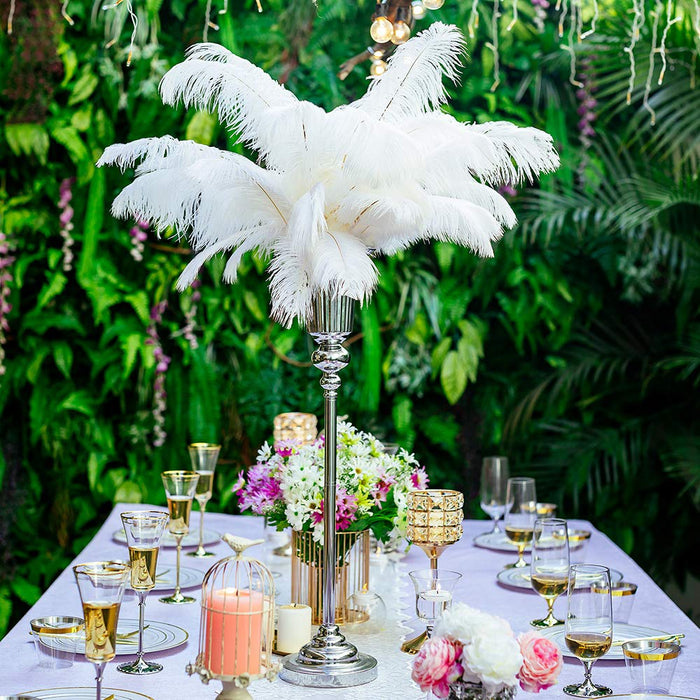 Nuptio 2 sztuki, 67,8 cm wys. metalowy wazon weselny na centralne miejsce stołu, metalowy wazon w kształcie trąbki, gwóźdź programu na przyjęciu weselnym, kolacji, główny element dekoracyjny na ceremonię rocznicową, przyjęcie urodzinowe, dekoracja korytar