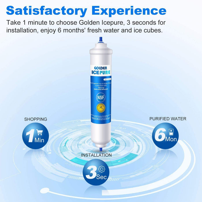 Zamiennik filtra wody do Samsung DA29-10105J, DA29-10105J HAFEX/EXP, WSF-100, DA99 02131B, EF9603, HAIER LG filtr wody do lodówki 2 opakowania firmy GOLDEN ICEPURE RWF0300A (dostępna faktura)