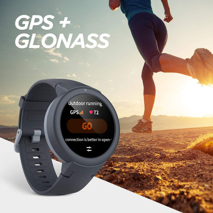 Amazfit Smartwatch Verge Lite Fitness zegarek z 20-dniowym czasem pracy baterii, GPS, AMOLED, monitorowanie tętna, sportowy zegarek do monitorowania zdrowia