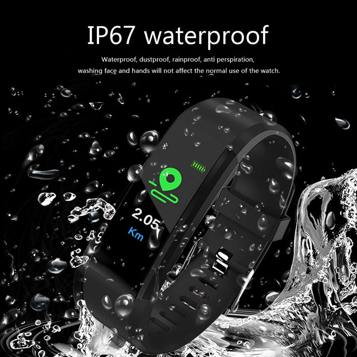 Lerkely Smart Band, Fitness Tracker, zegarek monitorujący aktywność z pulsometrem, ciśnieniomierz snu, wodoodporny IP67
