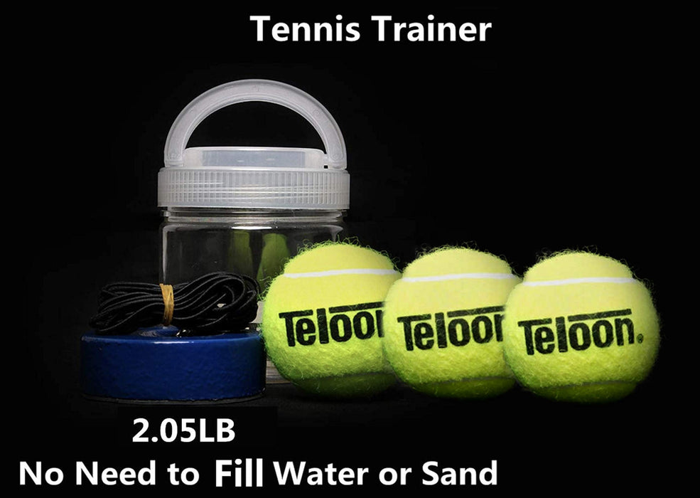 TMB UNIQ trener tenisowy z 3 piłkami tenisowymi – przenośny rebounder tenisowy ze standardowymi kulkami zastępczymi i sznurkiem do tenisa – trwały i przyjazny dla użytkownika trening tenisowy