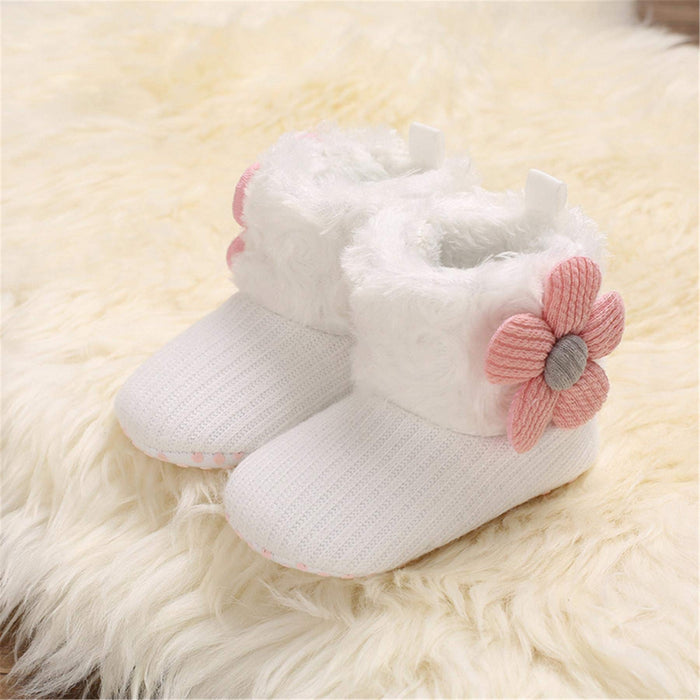 Przytulne polarowe buciki dziecięce z bawełnianą podszewką, antypoślizgowe i miękkie podeszwy buty dla noworodka 0-18 miesięcy skarpety buty unisex kapcie dziecięce zimowe ciepłe buty