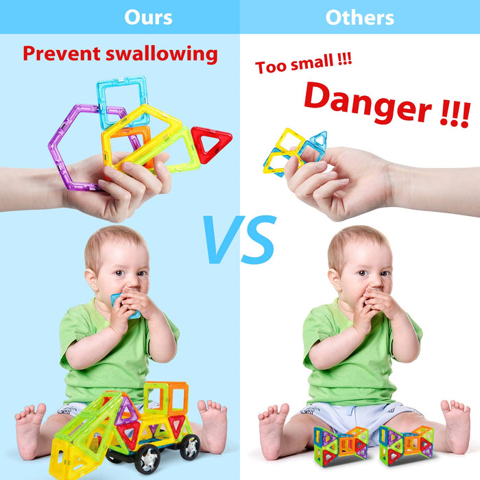 Theefun 100 Sztuk Magnetycznych Klocków Konstrukcyjnych, Zestaw Klocków Magnetycznych dla Dzieci Zabawki Magnetyczne Klocki Konstrukcyjne dla Dzieci Gry dla 3 4 5 6 7-letnich Chłopców i Dziewcząt