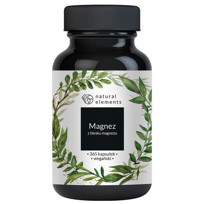 Magnez - 365 kapsułek - tlenek magnezu 667 mg, w tym 400 mg magnezu na kapsułkę - przebadany laboratoryjnie, wysokodozowany, wegański