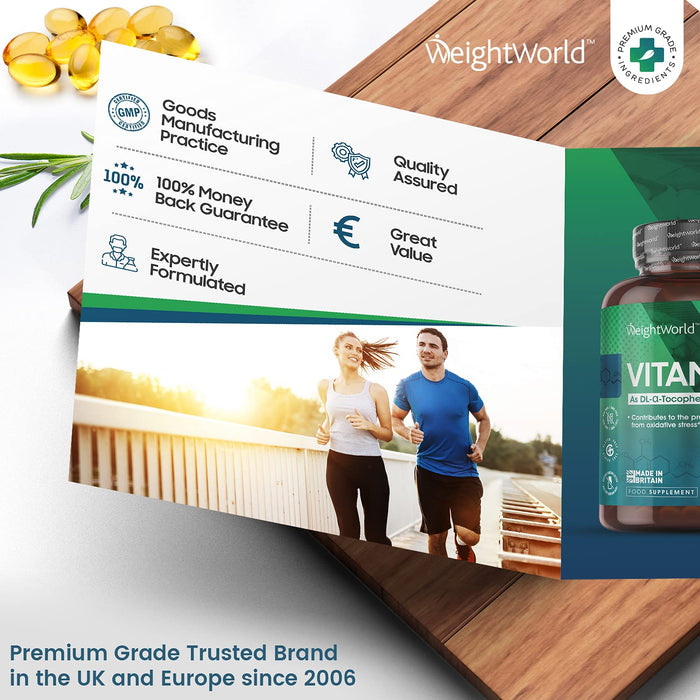 Witamina E - 400IU - 180 Softgel Capsules (6 Month Supply) - Natural Alpha Tocopherol Witamina E Suplement oleju do włosów, skóry i zdrowia ciała, Pure Vitamin E Oil - Made In The UK