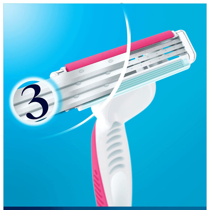 Gillette Venus 3 Maszynki Jednorazowedo Golenia dla Kobiet (6 Sztuk), Kolorowe Maszynki z 3 Ostrzami i Paskiem Nawilżającym