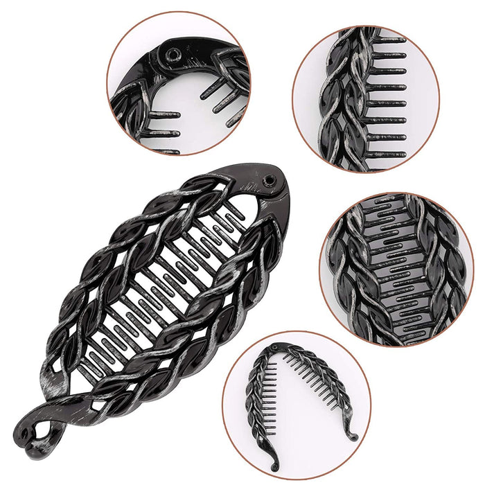LUTER 6 sztuk 14 cm banan spinki do włosów w kształcie ryby, spinki do włosów, klipsy do włosów dla kobiet (2 style, 3 kolory)
