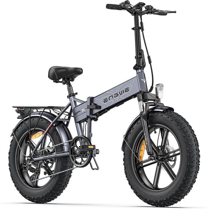 ENGWE Składany rower elektryczny dla dorosłych, grube koła 20 × 4.0" na każdą ziemię, MTB, plażę, śnieg, 7 prędkości, bateria litowa 48V 13AH
