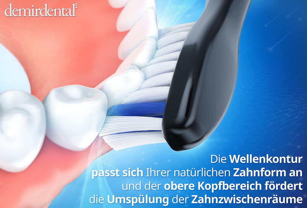 Demirdental Sensitive 4 końcówki pasujące do szczoteczek Philips Sonicare ProResults, miękkie głowice do wrażliwych zębów, czarne, HX6054b